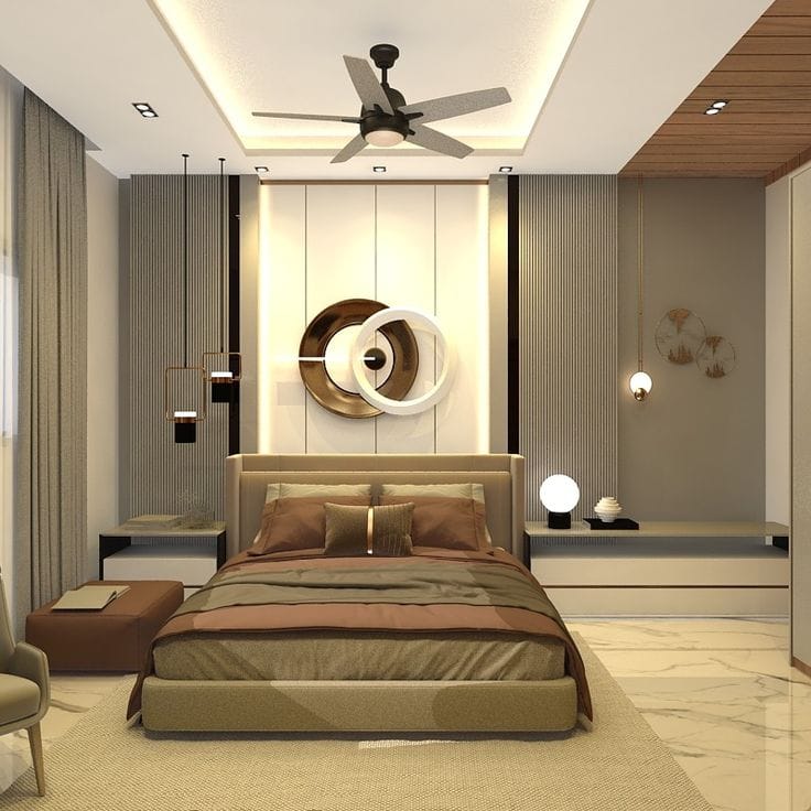 Bed back wall Highlited
